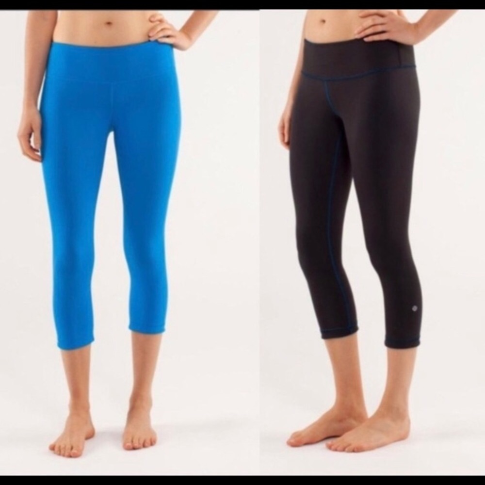 Blue cropped lululemon leggings size 4